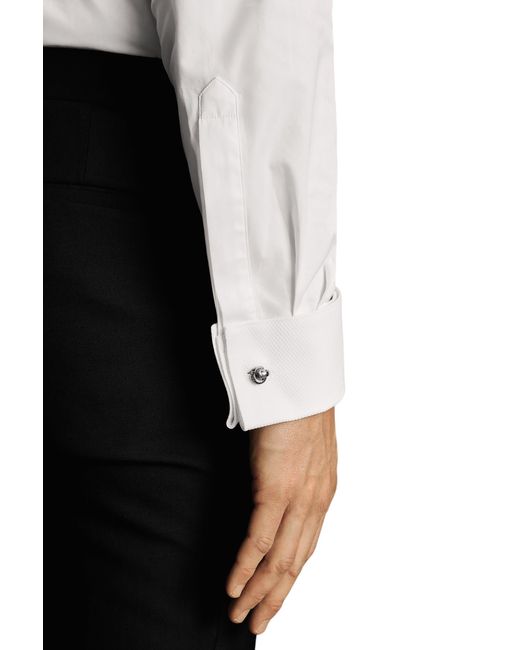 Charles Tyrwhitt White Bib Front Wing Collar Evening Slim Fit Shirt Double Cuff for men