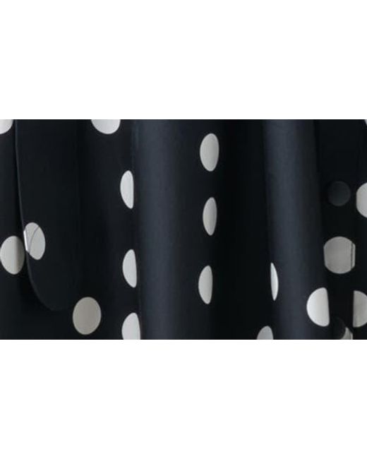 Akris Punto Black Polka Dot Sleeveless Belted Midi Dress