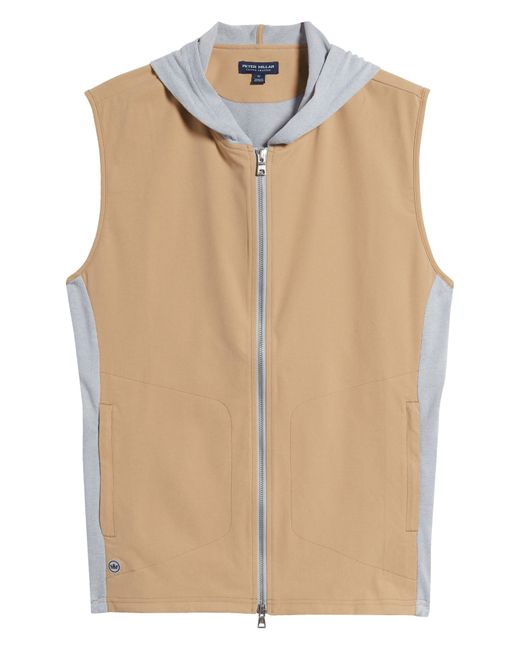 Peter Millar Blue Crown Crafted Solstice Performance Hybrid Full Zip Hoodie Vest for men