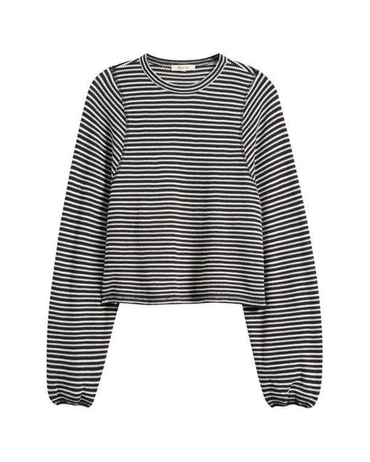 Madewell Black Stripe Curved Long Sleeve T-Shirt