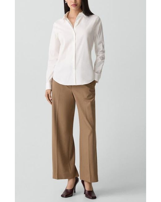 Theory White Classic Fitted Button-Up Shirt