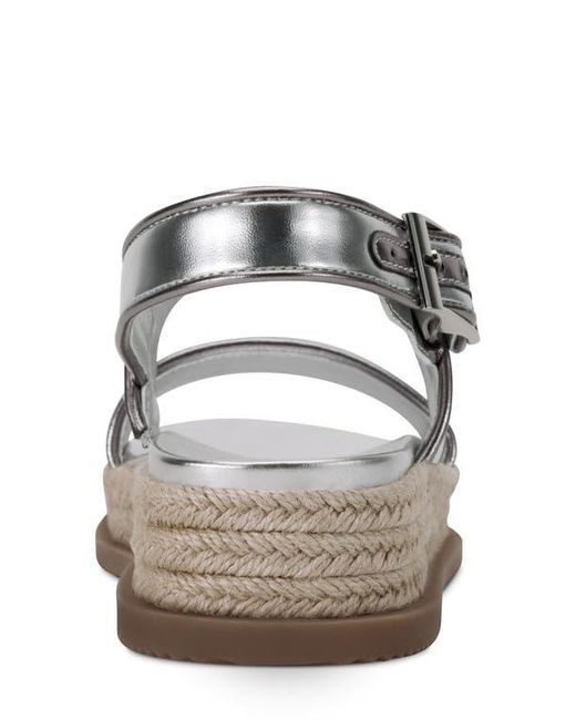 DKNY White Bernae Slingback Platform Espadrille