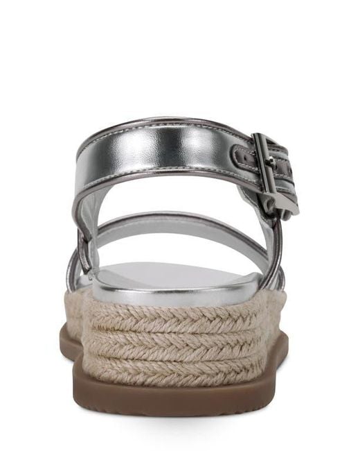 DKNY White Bernae Slingback Platform Espadrille