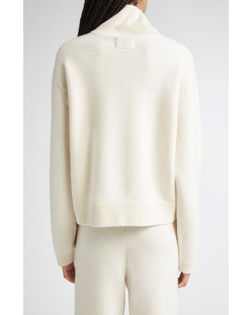 Loulou de Saison Natural Dries Stand Collar Cashmere Half Zip Sweater