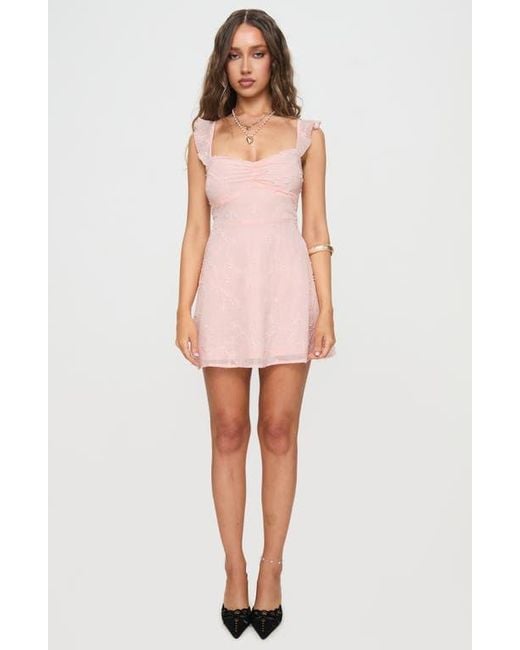 Princess Polly Pink Landon Lace-Up Minidress