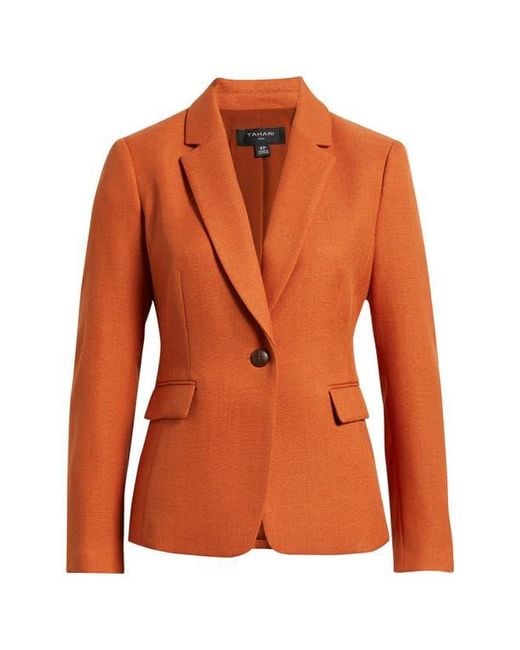 Tahari Orange One-Button Blazer