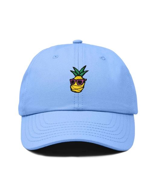 Alix Blue Pineapple Embroidered Dad Hat for men