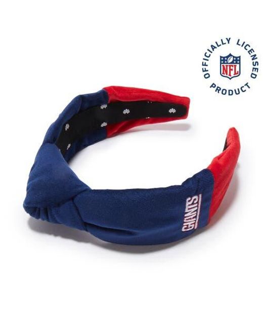Lele Sadoughi Blue New York Giants Embroidered Knotted Headband