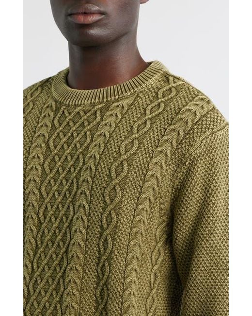 Dark Seas Green Big Sur Mixed Stitch Sweater for men