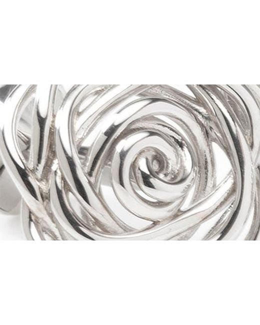 Cufflinks Inc. Metallic Sterling Rose Cuff Links for men