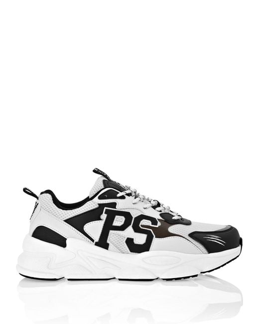 Philipp Plein White Lo-Top Logo-Patch Sneakers