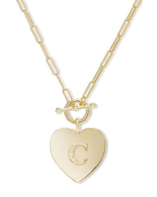 Melinda Maria Metallic Love Letters Initial Heart Medallion Necklace