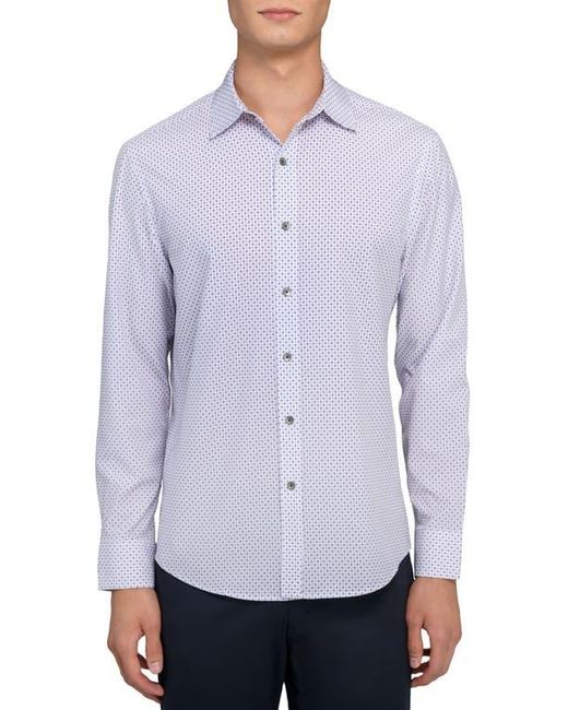 W.r.k. Purple Slim Fit Neat Medallion Print Performance Button-Up Shirt for men