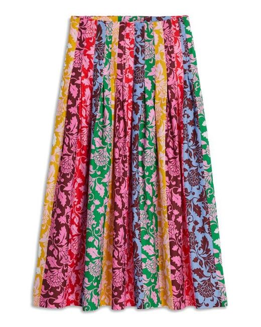 Boden Red Valentina Cotton Poplin Midi Skirt