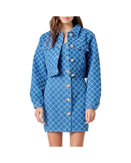 Endless Rose Blue Crop Jacket