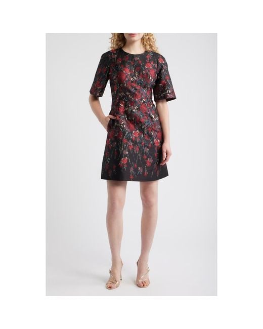 vince camuto red dress Vince Camuto High Neck A-Line Mini Dress In Lobster Red - 25% Off