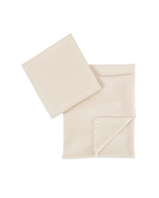 Esterah Natural Wool Logo Scarf