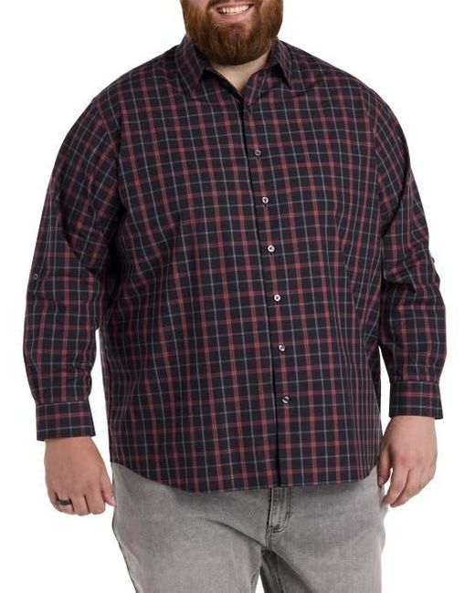 Synrgy by DXL Blue Big & Tall Plaid Sport Shirt for men