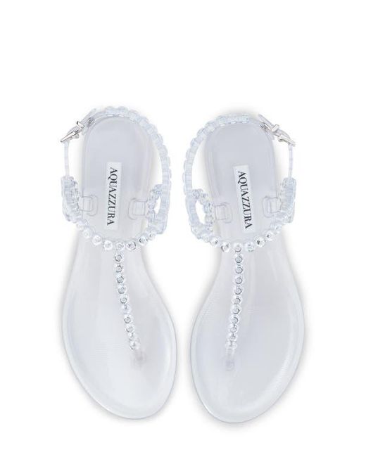 Aquazzura White Almost Bare Crystal Jelly Sandal