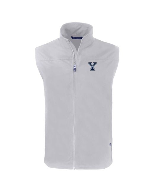 Cutter & Buck Yale Bulldogs Charter Eco Recycled Full-zip Vest At ...