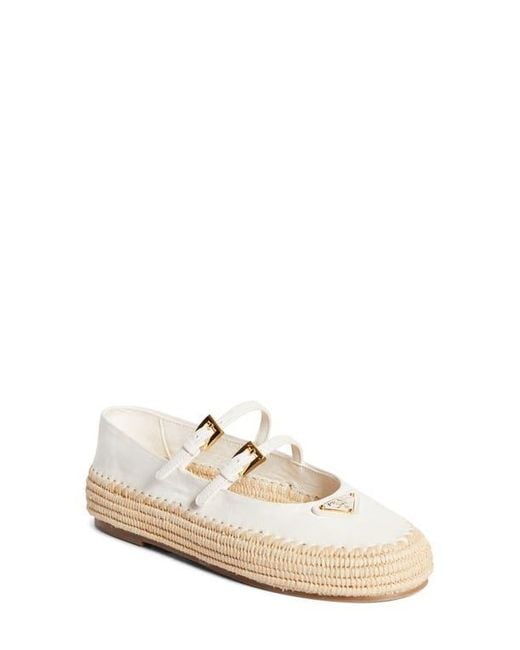 Prada White Espadrille Mary Jane