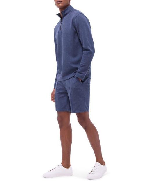 Bugatchi Blue Quarter Zip Performance Pullover for men
