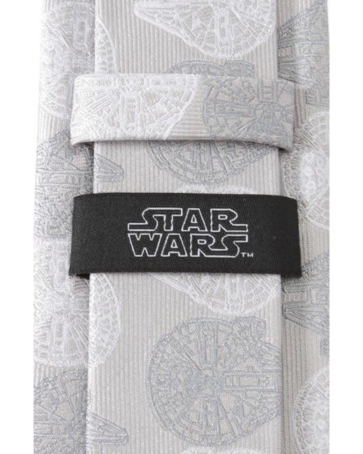 Cufflinks Inc. White X Star Wars Millennium Falcon Silk Tie for men