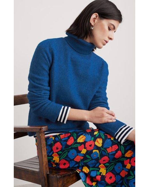 Seasalt Cornwall Blue Cloud Chasing Turtleneck Wool Blend Sweater