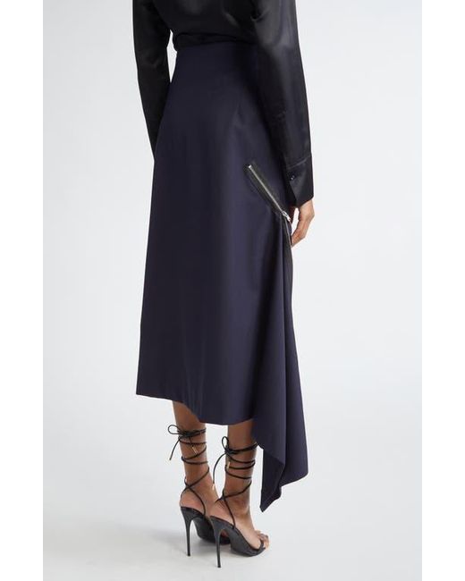 Monse Blue Double Zipper Midi Skirt