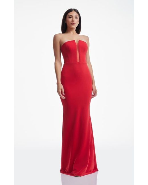 Dress the Population Red Izzy Strapless Mermaid Gown
