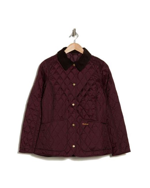 Barbour Red Annadale Diamond Quilted Jacket