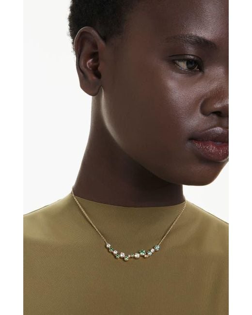 Swarovski Metallic Constella Crystal & Zirconia Frontal Necklace