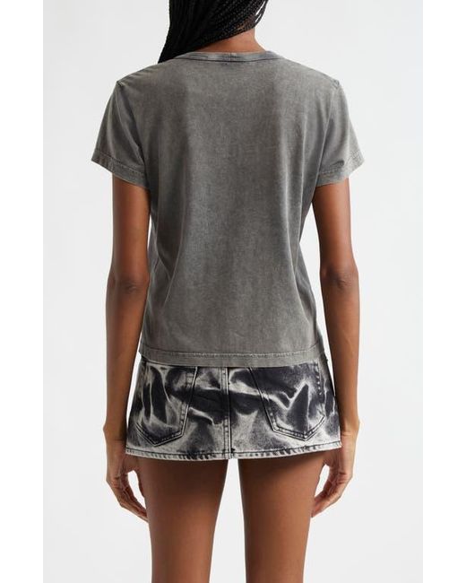 Alexander Wang Distressed Logo Shrunken Tee In Cotton Jersey Tees 300045488wht main image 1