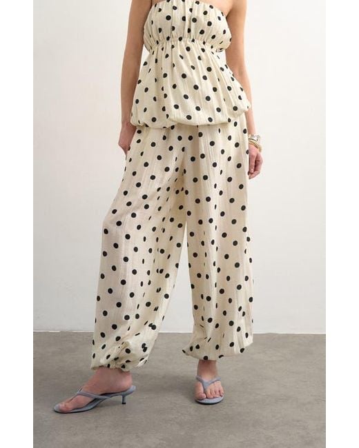TOPSHOP Natural Dot Balloon Pants