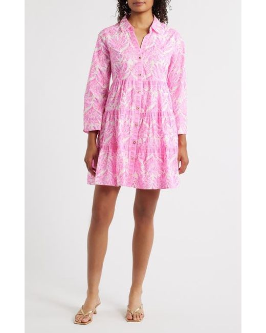 Lilly Pulitzer Women's Pink Angie Tiered Long Sleeve Cotton Swing Shirtdress - www.benaras.co Lilly Pulitzer Women's Pink Angie Tiered Long Sleeve Cotton Swing Shirtdress - www.benaras.co