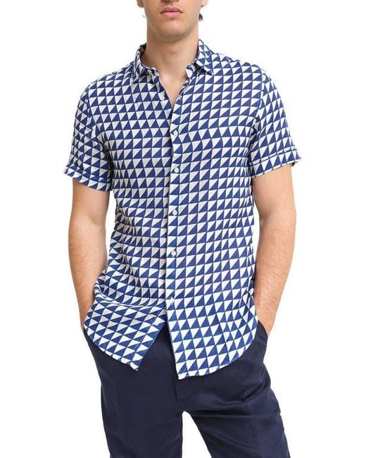 Peninsula Blue Tabaccara Linen Shirt for men