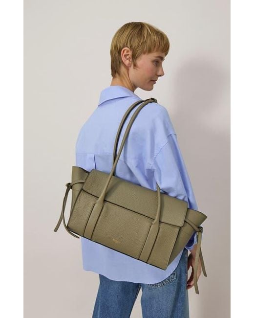 Mulberry Brown Pebbled Leather Satchel Bag