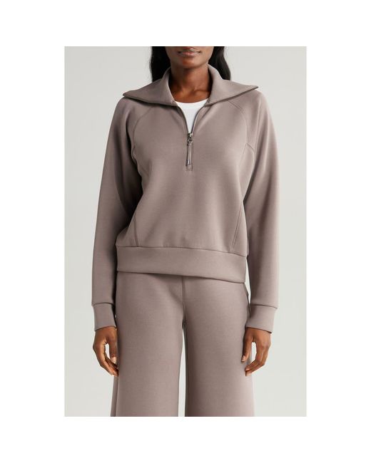 Spanx Brown Airessentials Half Zip Sweatshirt