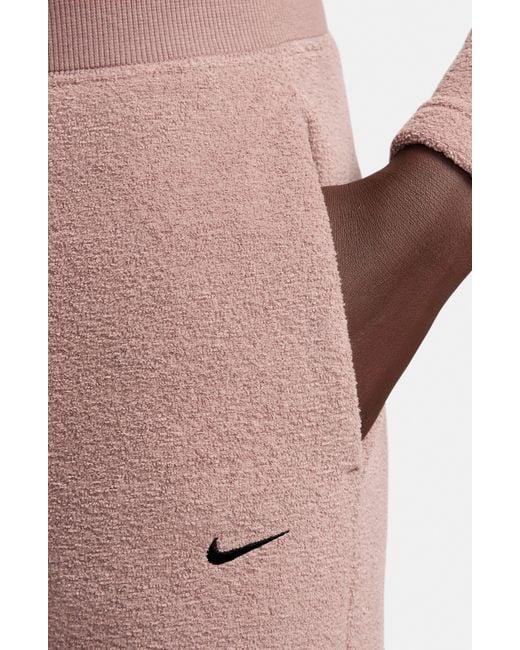 Nike Pink Sportswear Phoenix Plush High Waist Wide Leg Fleece Pants
