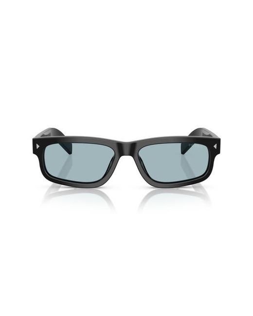 Prada Blue 57Mm Rectangular Optical Glasses for men