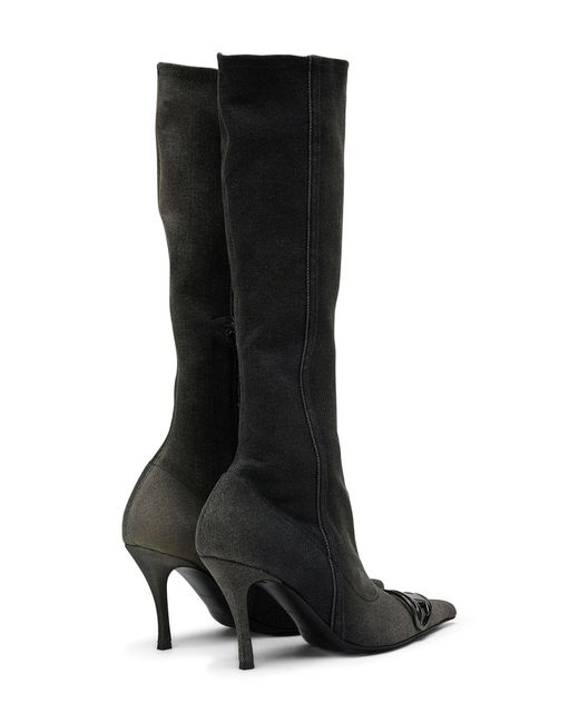 DIESEL Black Diesel Pointed Toe Knee High Boots