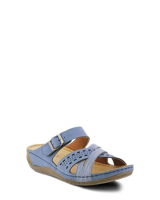 Flexus by Spring Step Blue Denia Slide Sandal