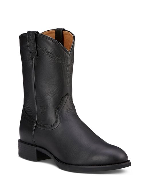 Ariat Black Heritage Roper Western Boot for men