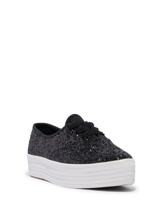 Keds Black Point Glitter Platform Sneaker