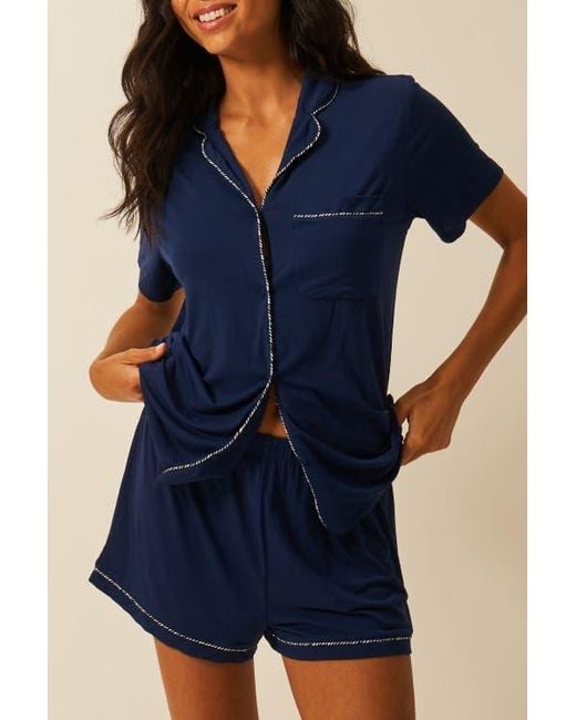 Stripe & Stare Blue Short Pyjama Set