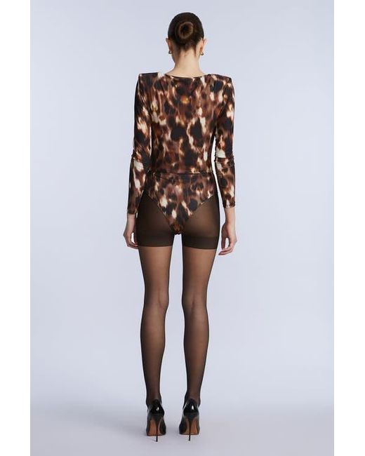 BCBGMAXAZRIA Multicolor Printed Bodysuit