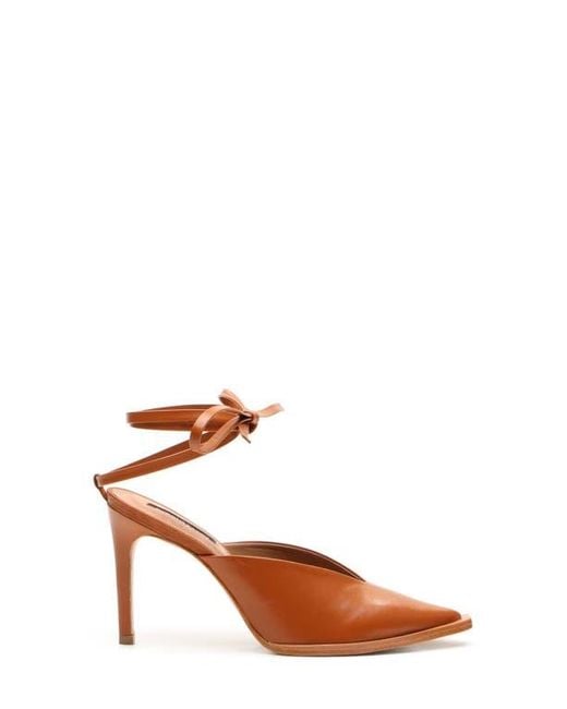 BCBGMAXAZRIA Brown Leonor Ankle Wrap Pointed Toe Pump