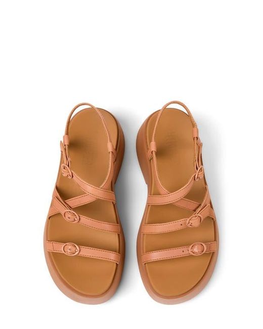 Camper Brown Tasha Ankle Strap Platform Sandal