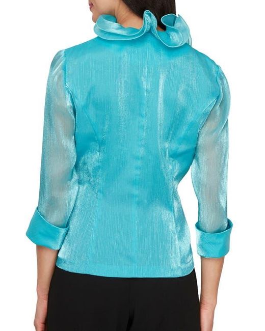 Alex Evenings Yoryu Chiffon Ruffle Top in Blue | Lyst