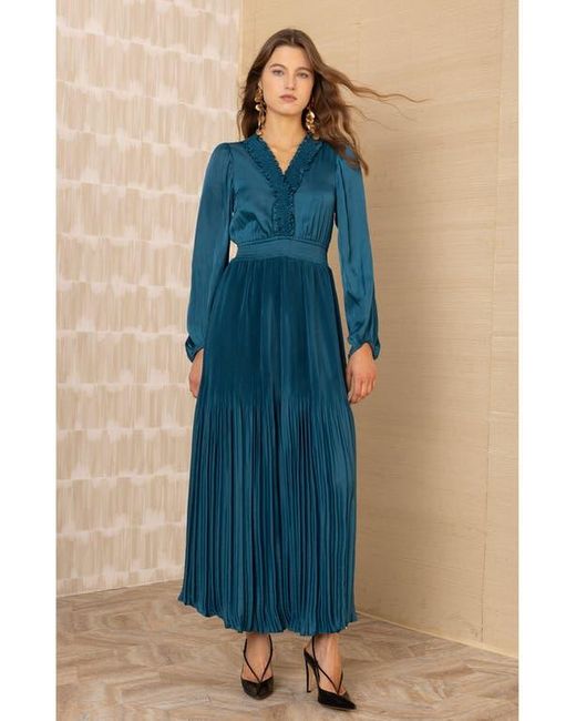 Hale Bob Blue Alisson Charmeuse Dress